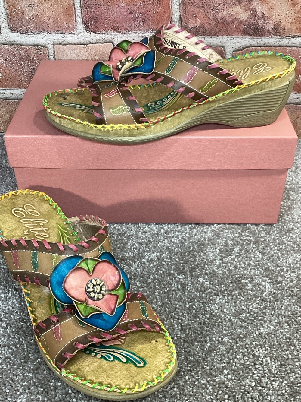 Elite by Corkys Channel womens slide sandals size 8